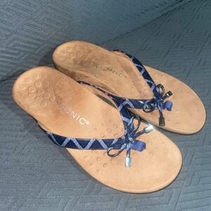 Vionic Women's Blue and Tan Sandals Size 7